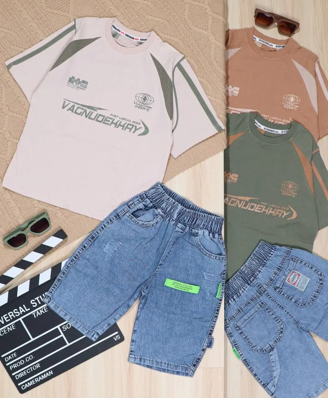 👫تیشرت و شلوارک پنبه/جین VAGNODEKRY👫
