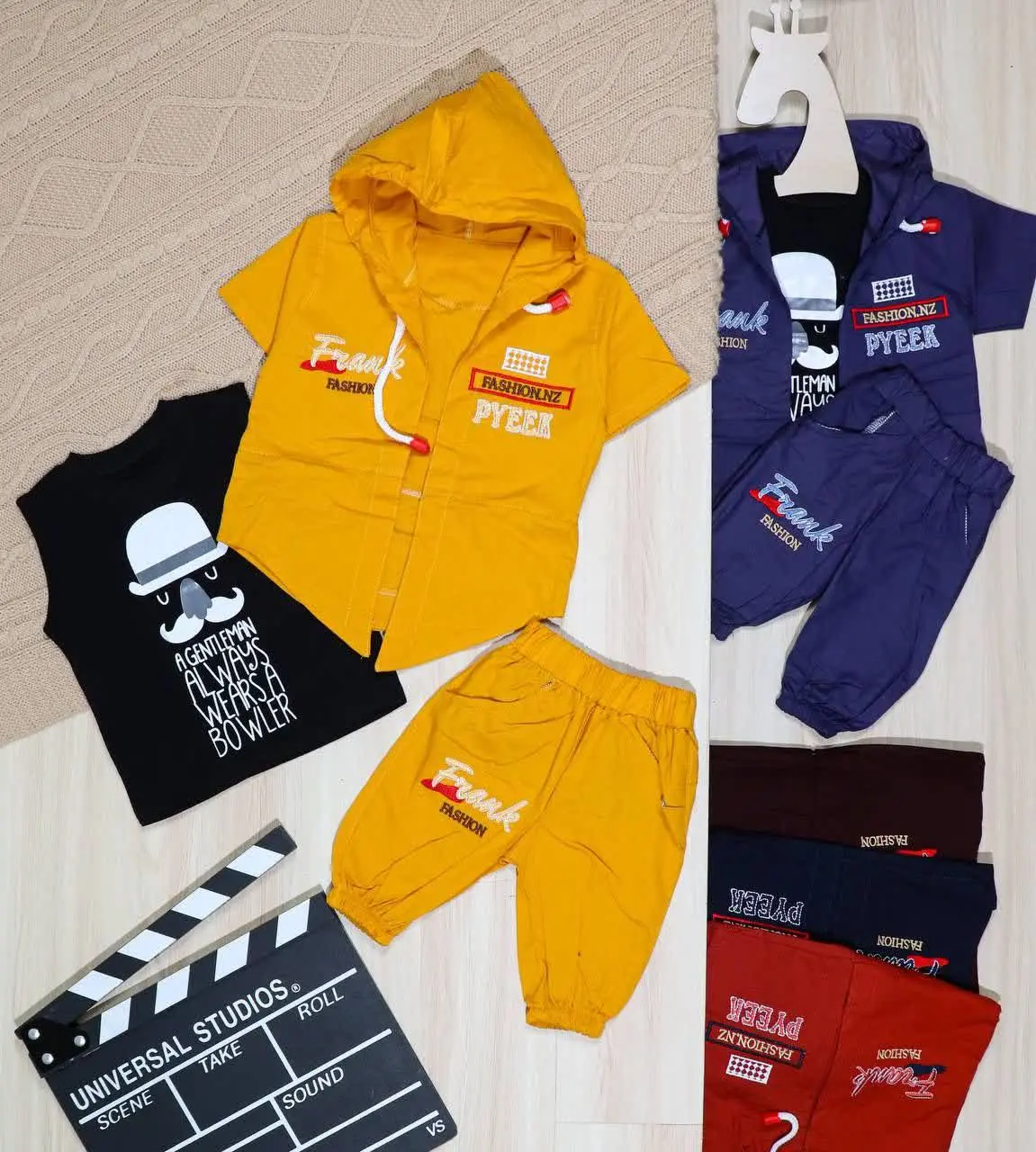 👫هودی و شلوارک کتان سه تیکه FASHION👫
