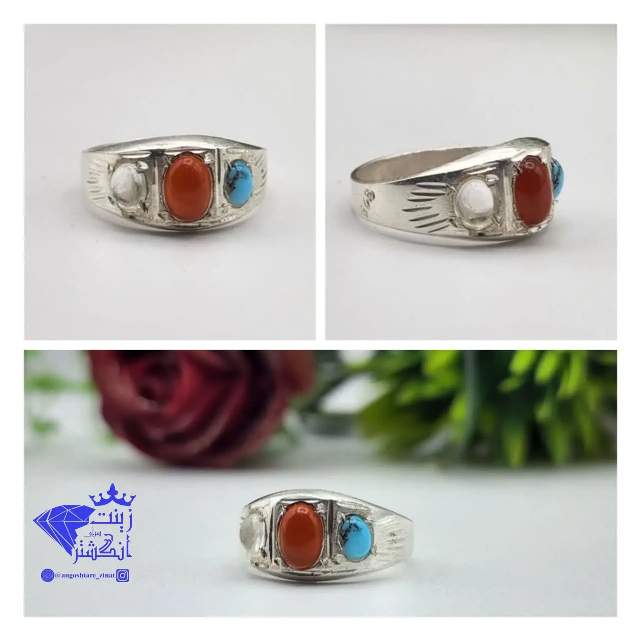 #انگشتر_مردانه_سه نگین
