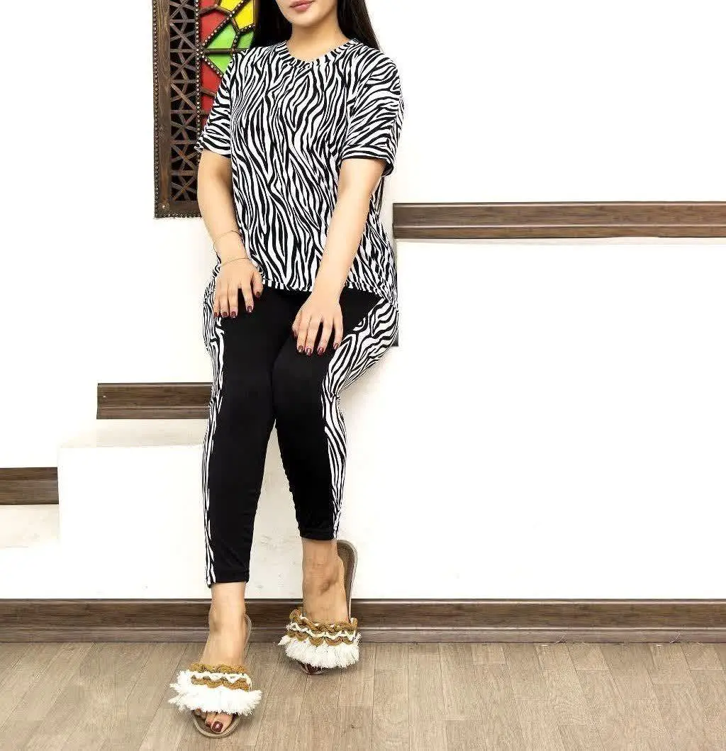 👚نام: #تیشرت_ساپورت قواره دار گورخری
