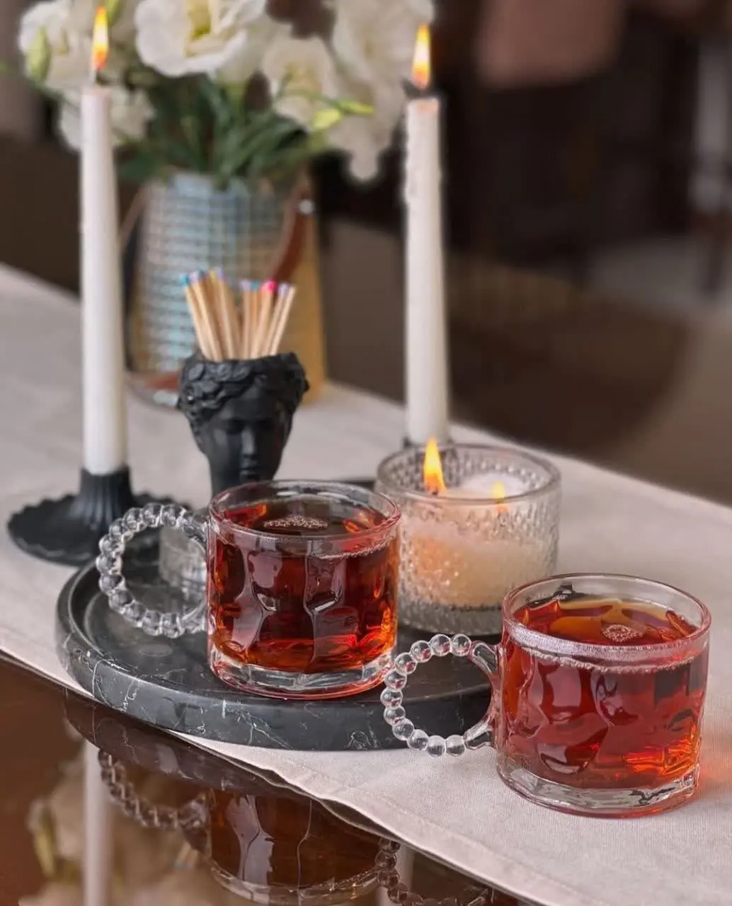 ماگ و فنجان دسته حلقه منجوقی