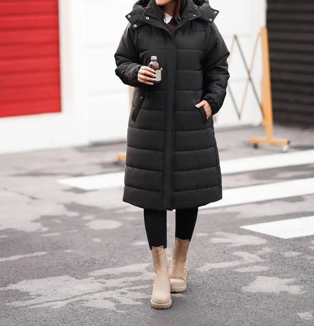 ☀️نام: کاپشن کلاهدار بلند ا...