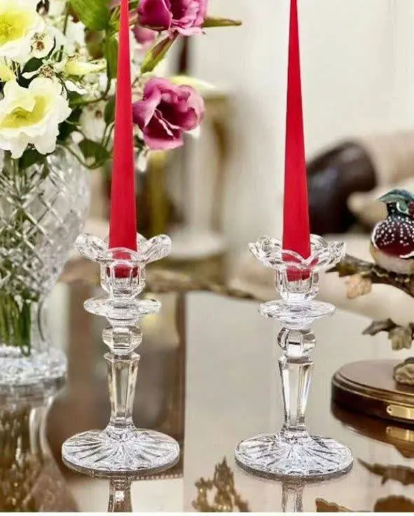 یک جفت شمعدان کریستال روس
