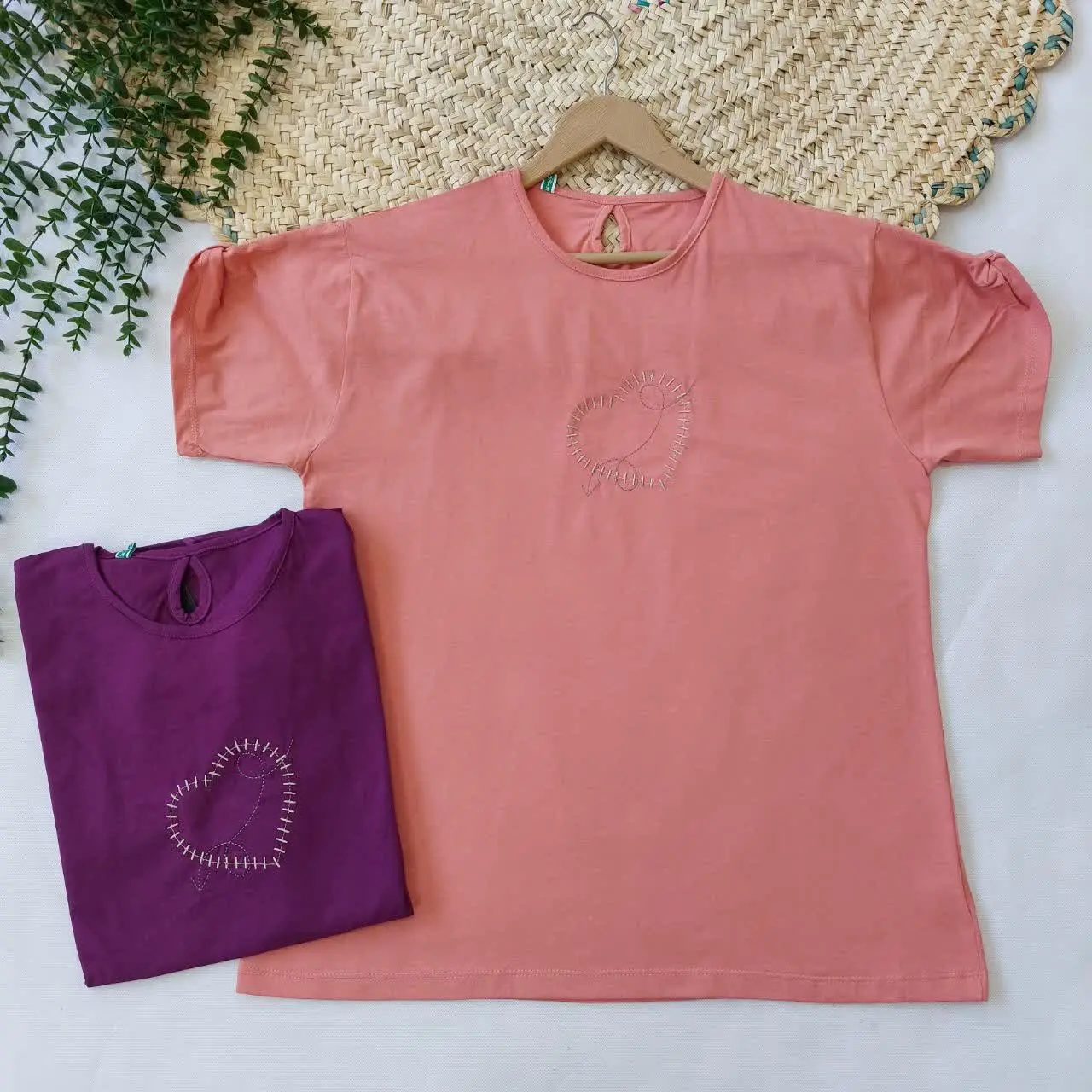 ✅تیشرت پنبه آستین گره ای ساره😍