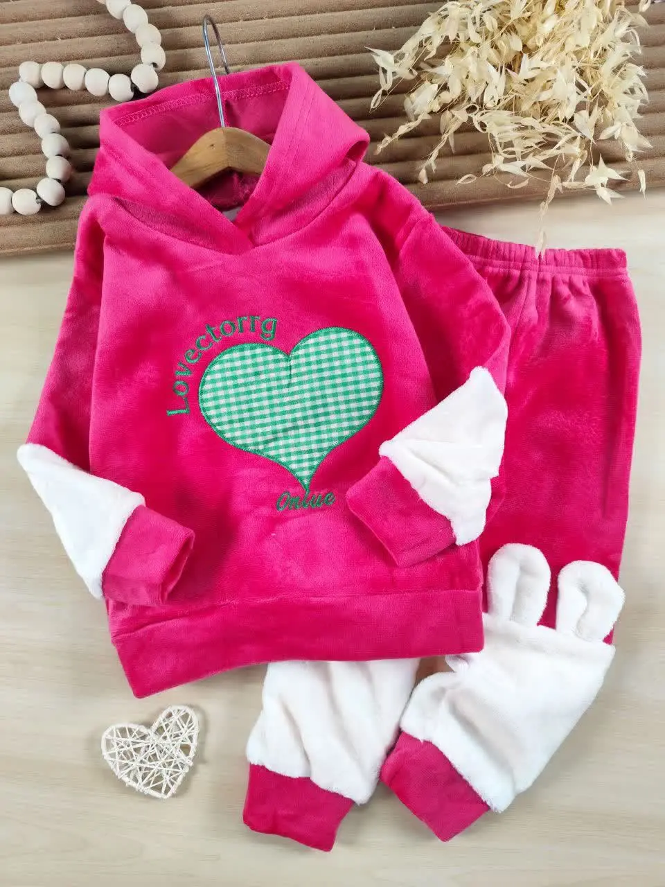 هودی شلوار قلب شطرنجی🧶🧵