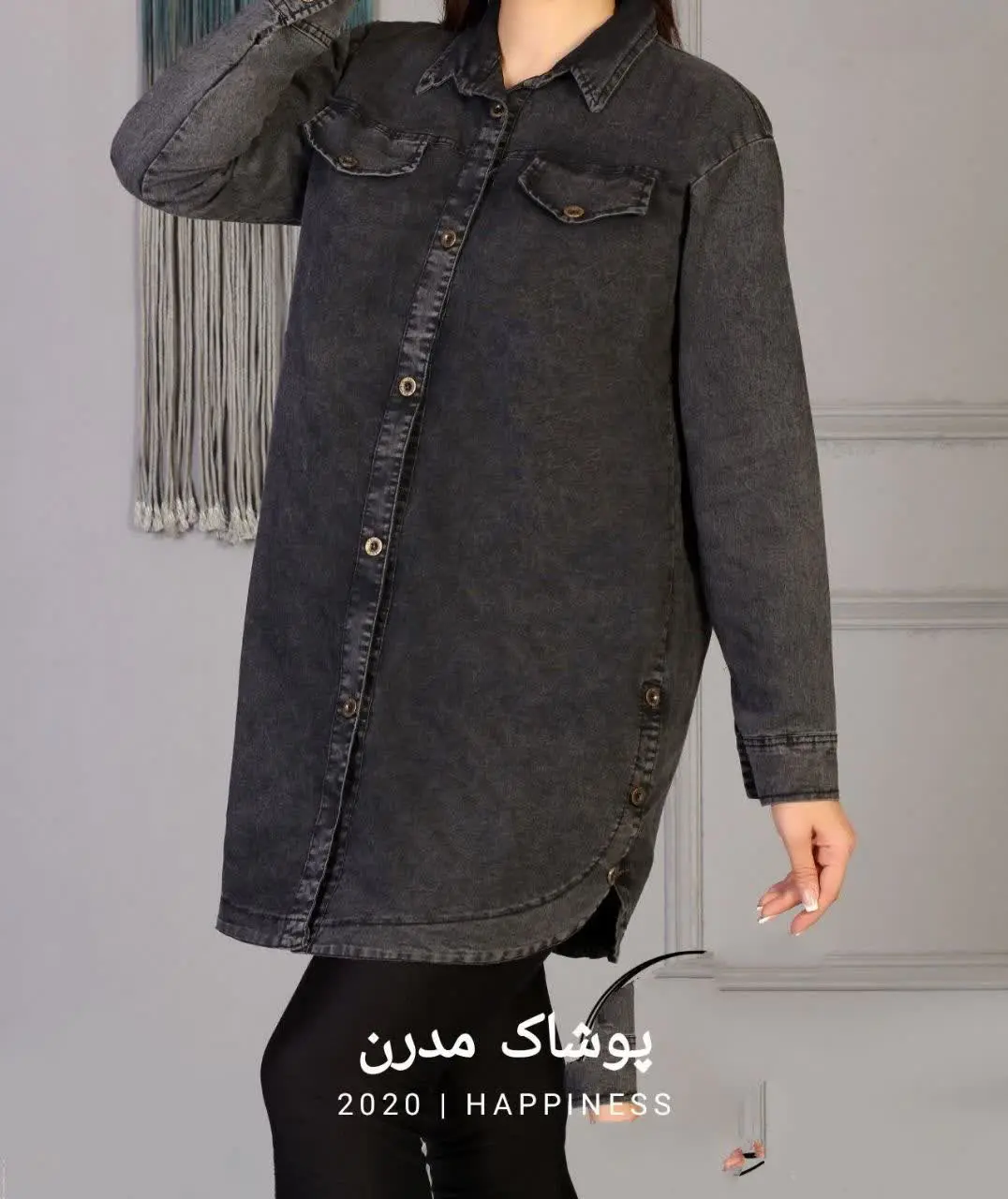 👚 مانتو لی ۲ جیب بغل دکمه