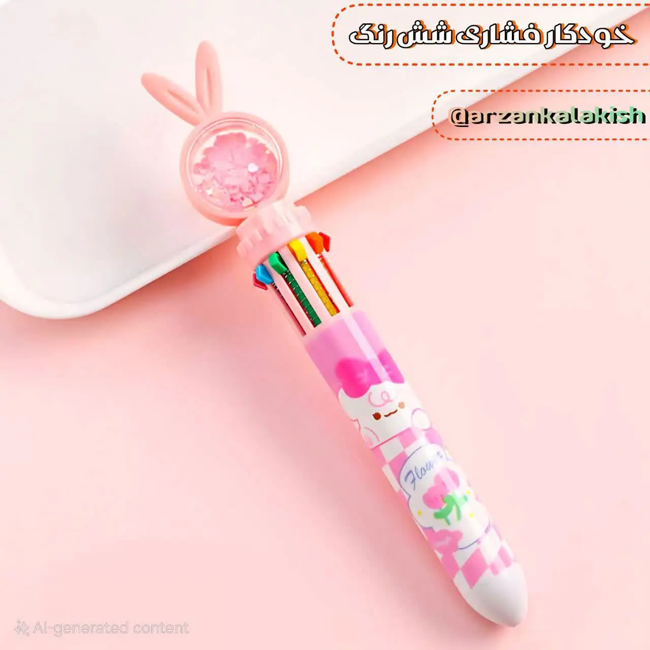 خودکار فشاری شش رنگ 🖋