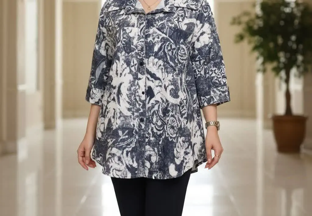 شومیز مانتویی آبرنگی