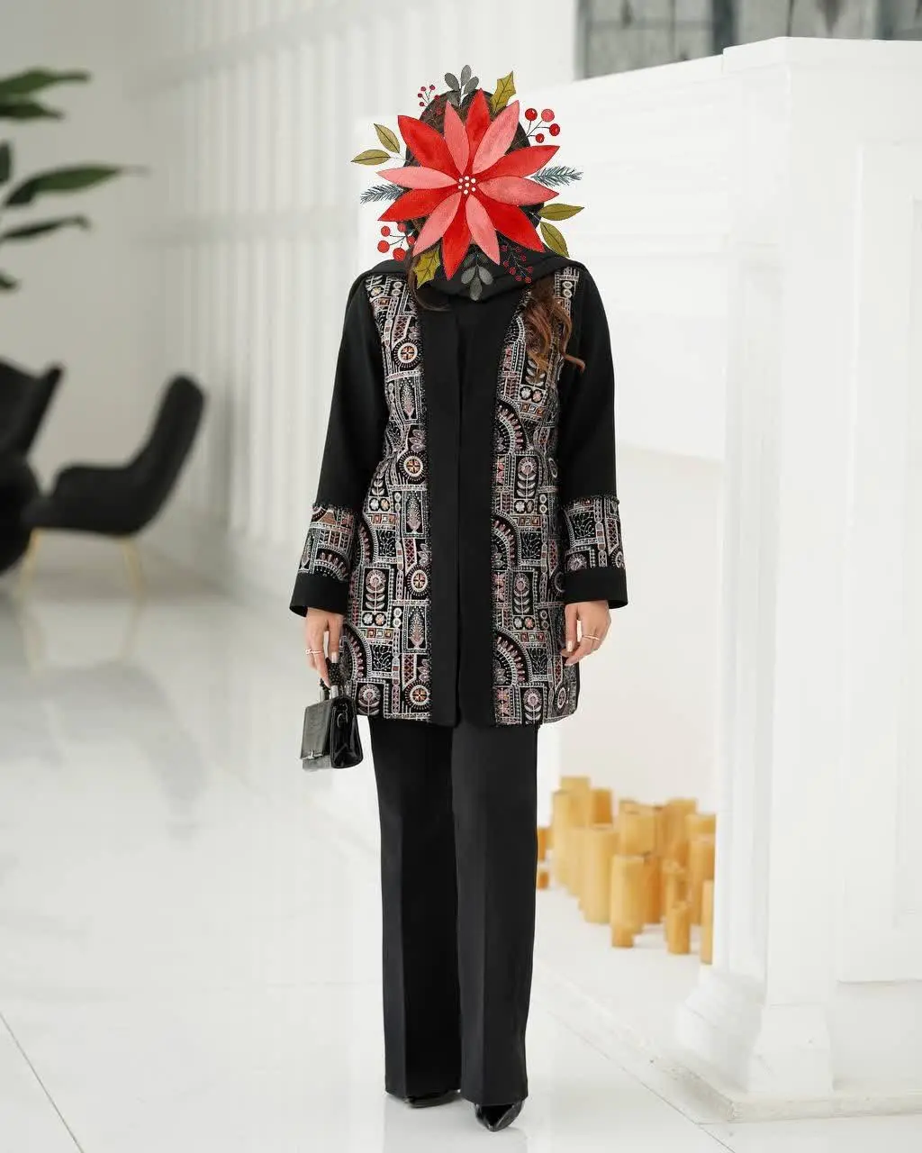 🧥مدل: کرپ مجلسی نگین دوزی 
