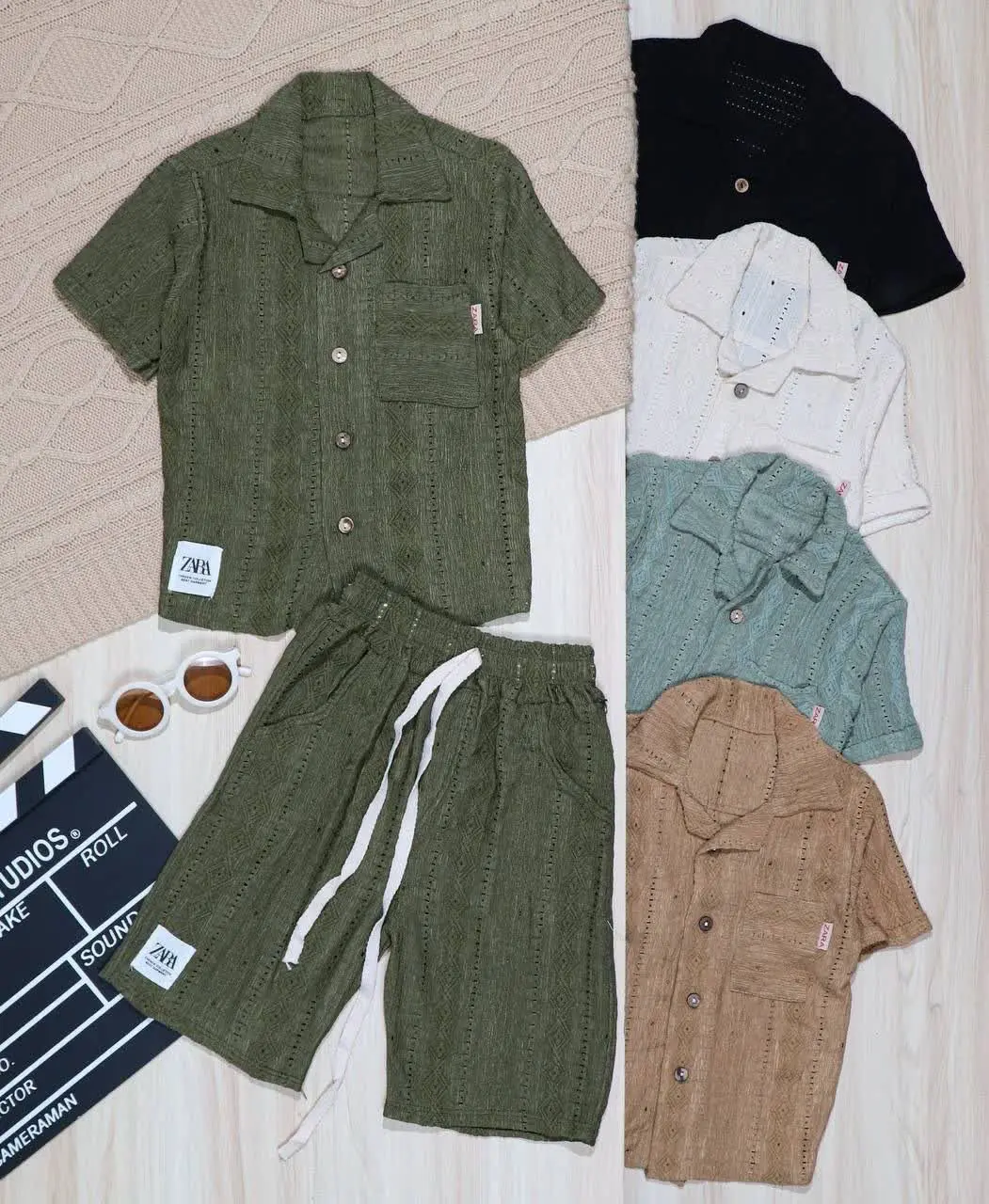 👫پیراهن و شلوارک پسرانه مراکشی طرح لوزی 👫
