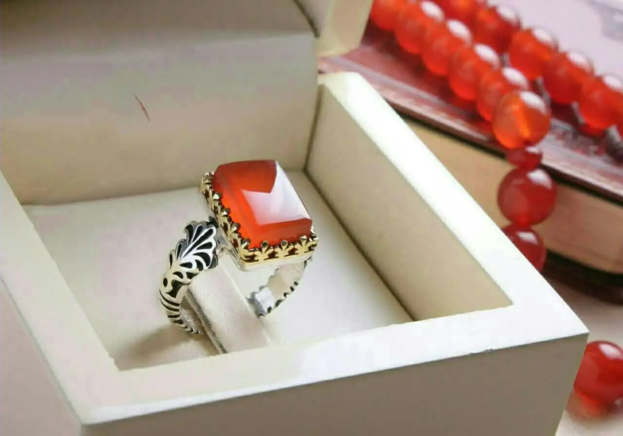 💎انگشتر عقیق پرتقالی یمن اصل