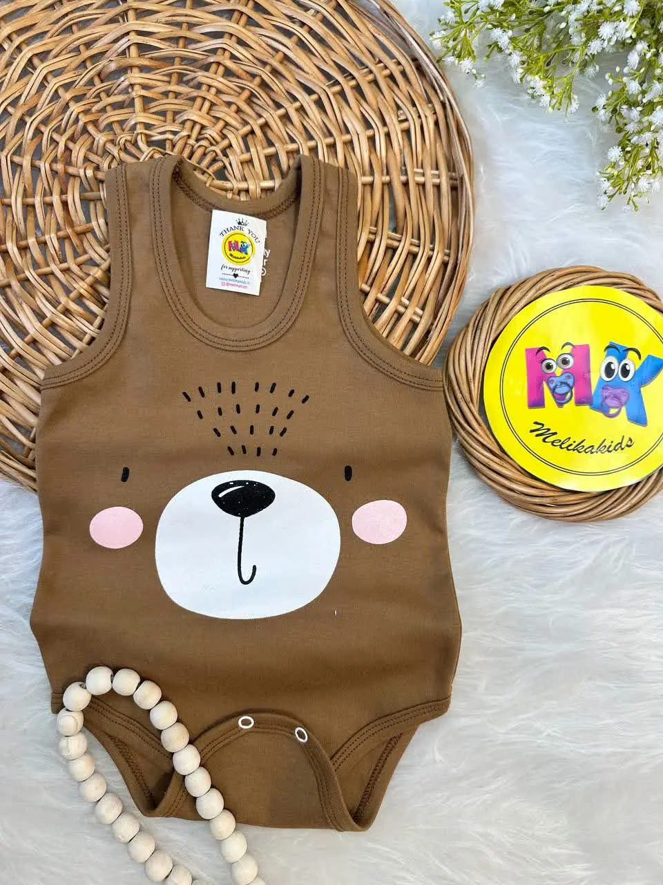 بادی زیردکمه طرح خرس نوزادی و کودک کد ۱۱۸۰۸۹ 
