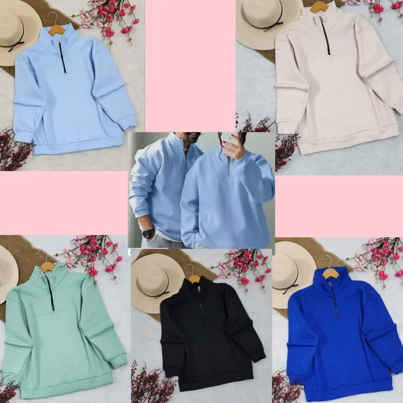 هودی نیم زیپ یقه دیپلمات 😍