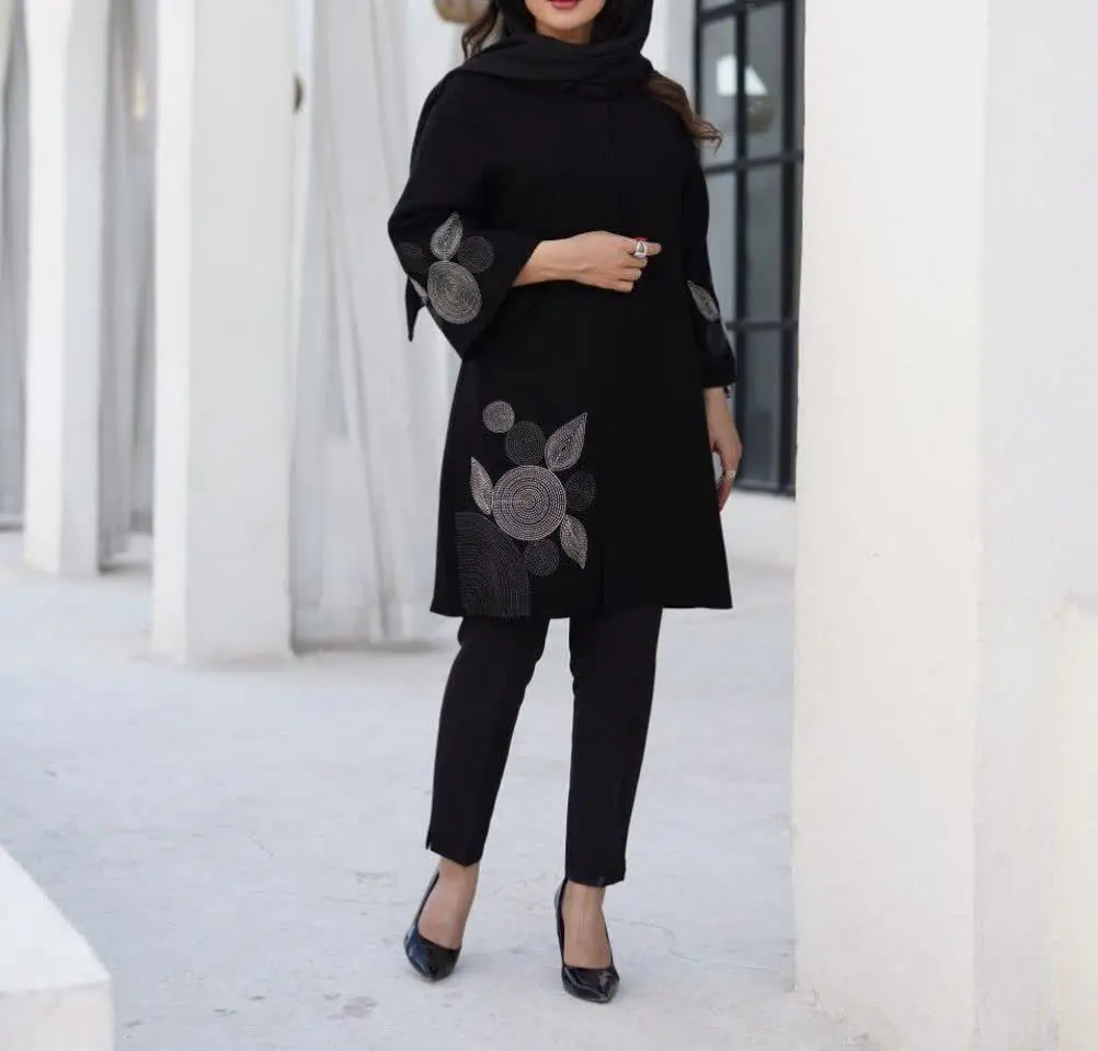 شانتون گلدوزی دایره گل برگی مدل وانیا 
