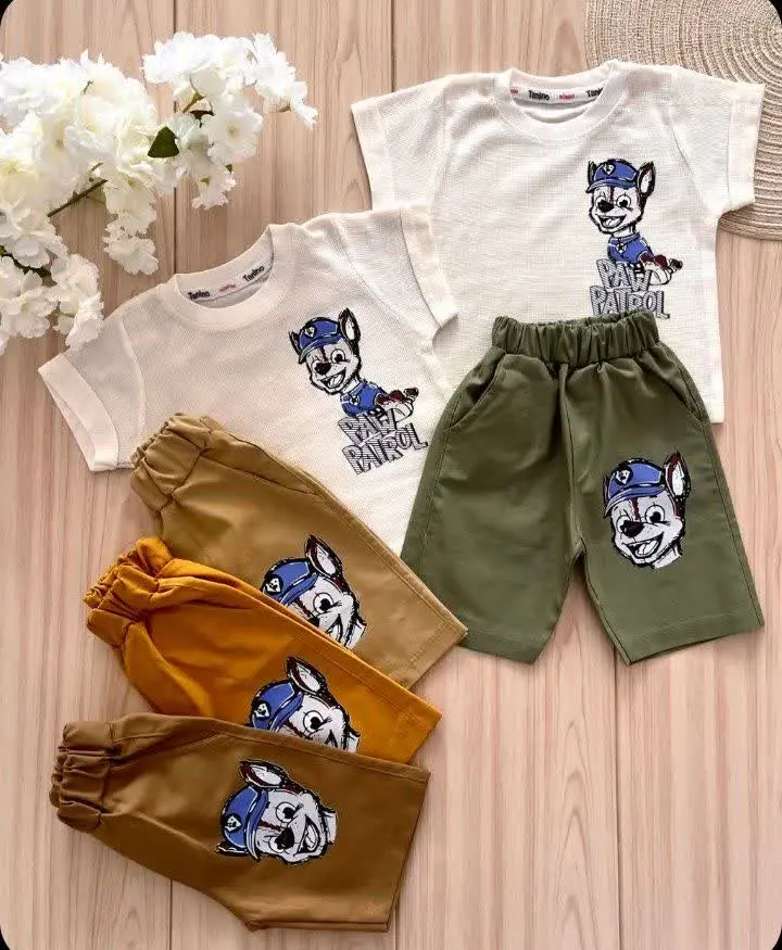 لباس بچه گانه تیشرت شلوارک سگ نگهبان
