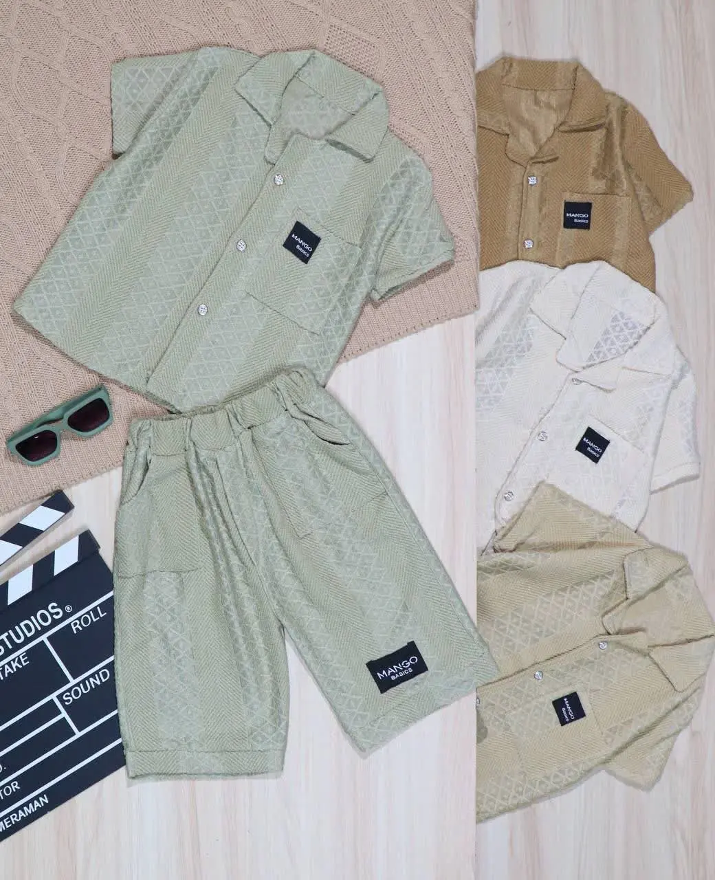 👫پیراهن و شلوارک پسرانه مراکشی طرح لوزی 👫
