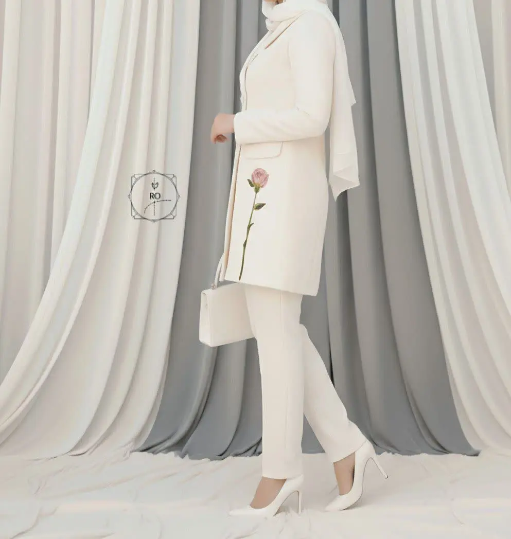 🍁مانتو شلوار مدل (رز) از مج...