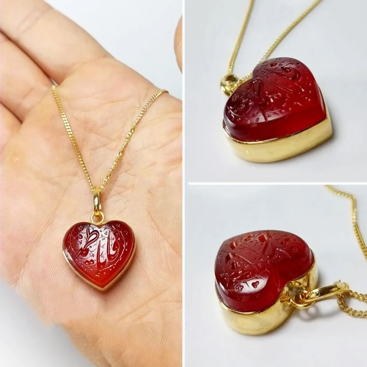 مدال زیبای عقیق سرخزنانه