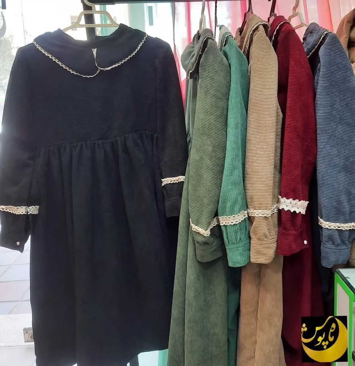 پیراهن مخمل کبریتی سایز نوج...