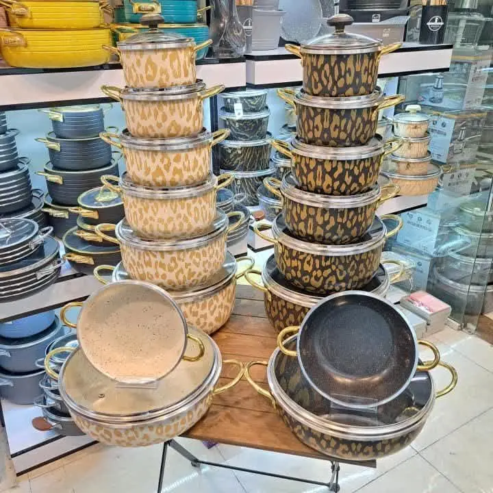 📌سرویس ۱۴ پارچه طرح چدن پلنگی😍👆
