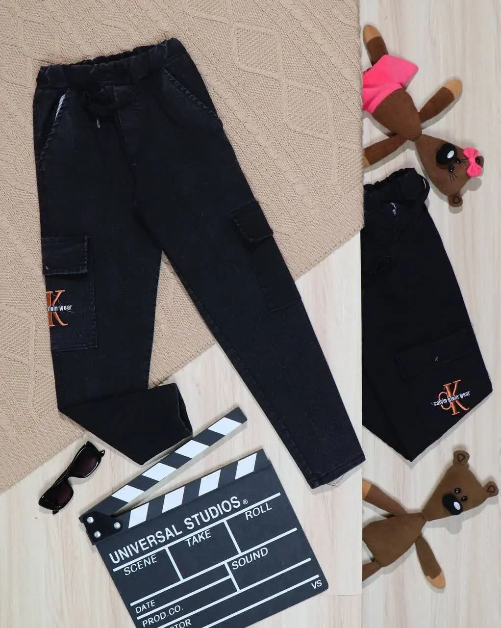 👫شلوار نیل زغالی گلدوزی CK👫
