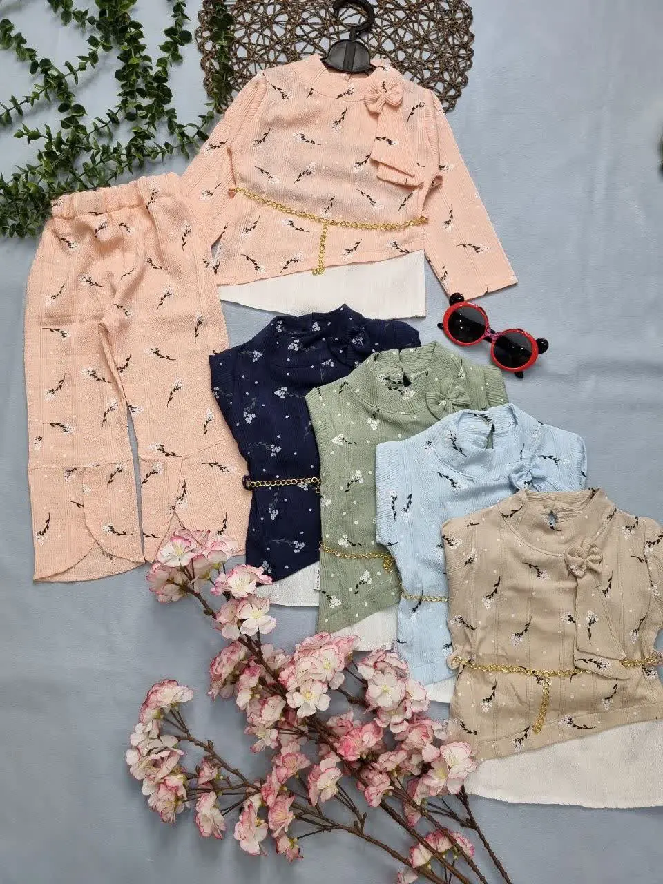 🌺شومیز شلوار گل گچی دخترانه👩