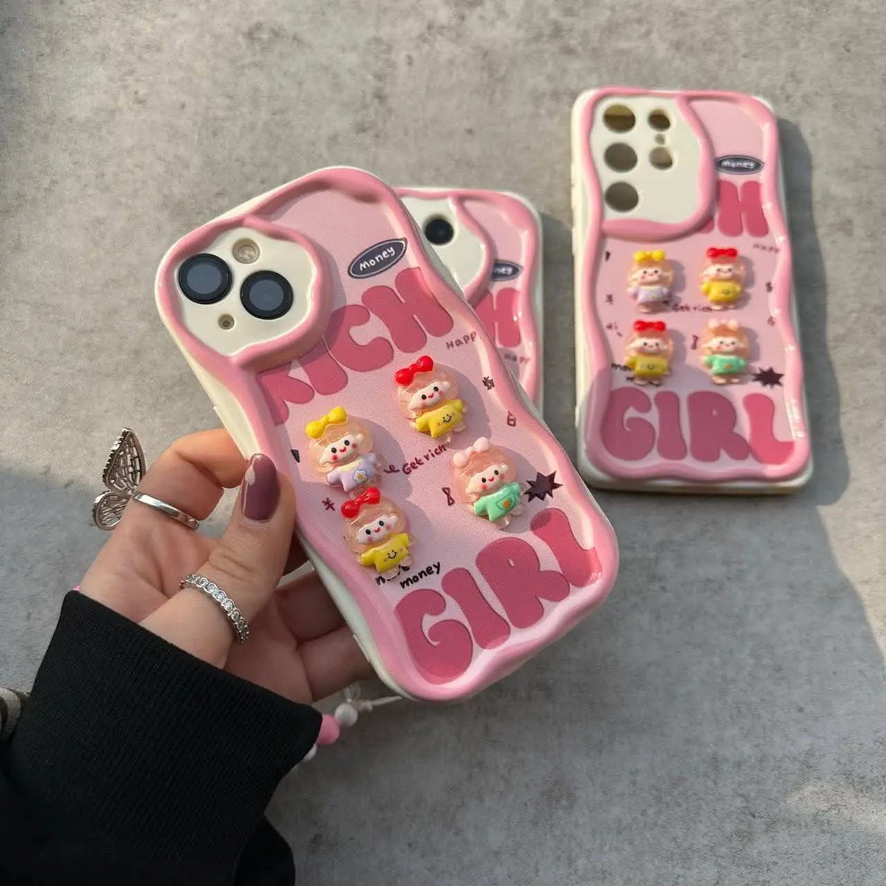 قاب موجی عروسکی صورتی آویزدار مخصوص انواع #سامسونگ #شیائومی و #آیفون 
