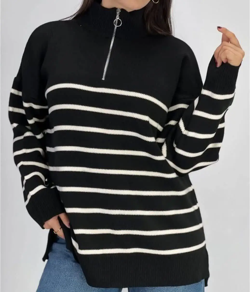 💞نام: بلوز بافت پینترستی زیپی