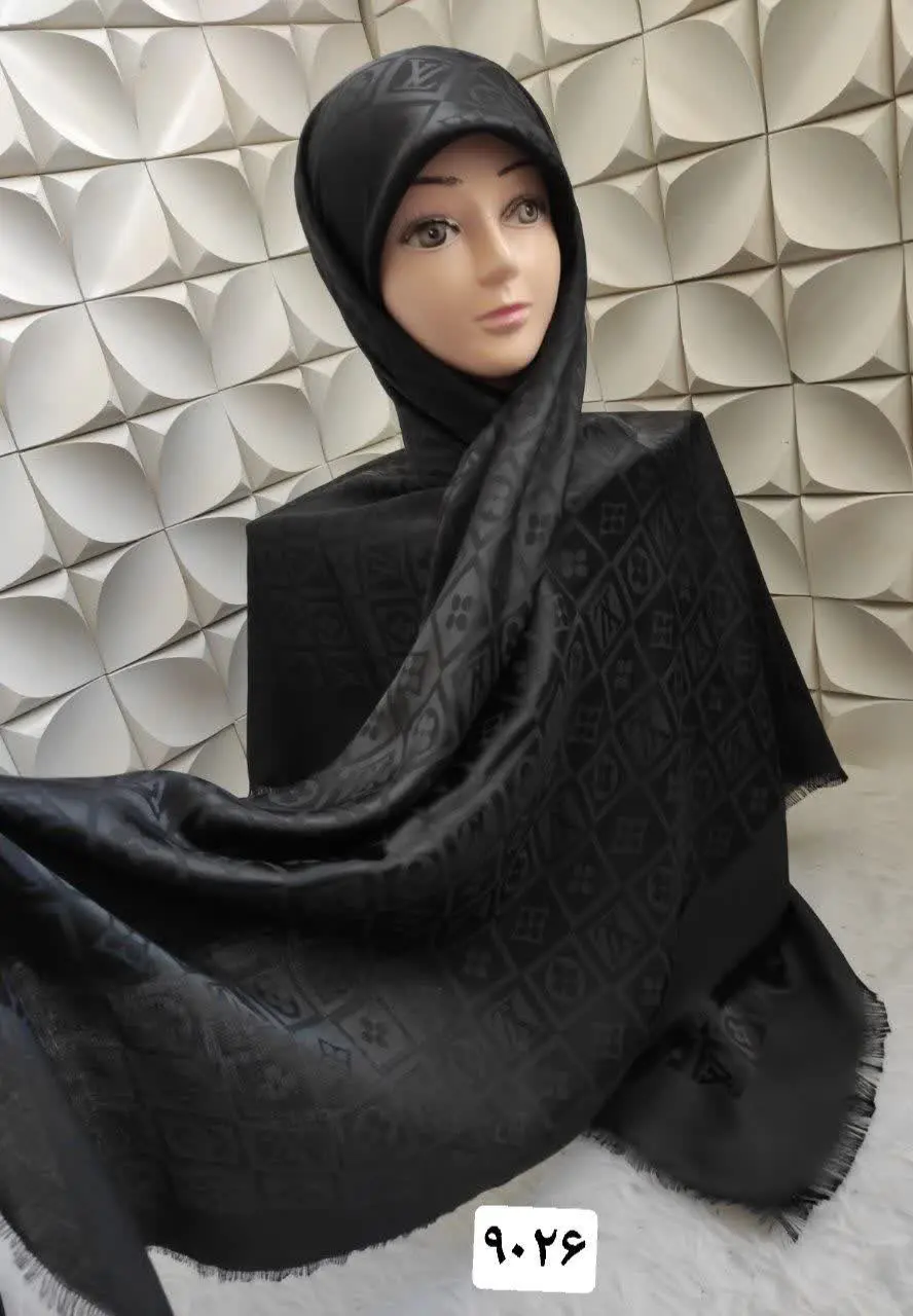 روسری نخی ژاکارد گل و ال‌وی 🌸 
