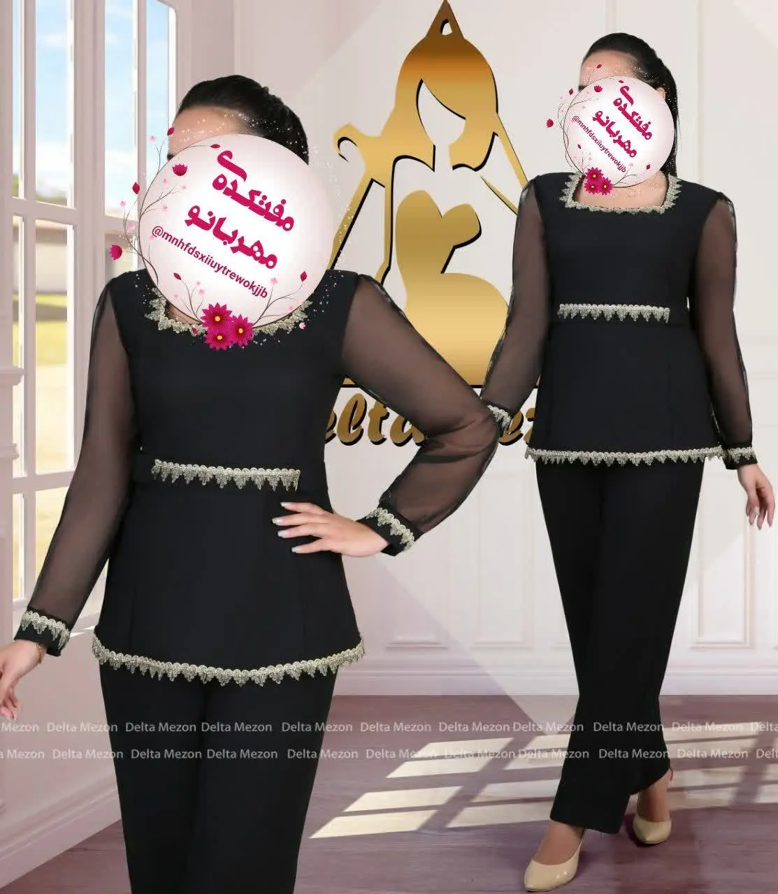 ✅شومیز و شلوار ۲ps زیبای مدل ترک چشمک
