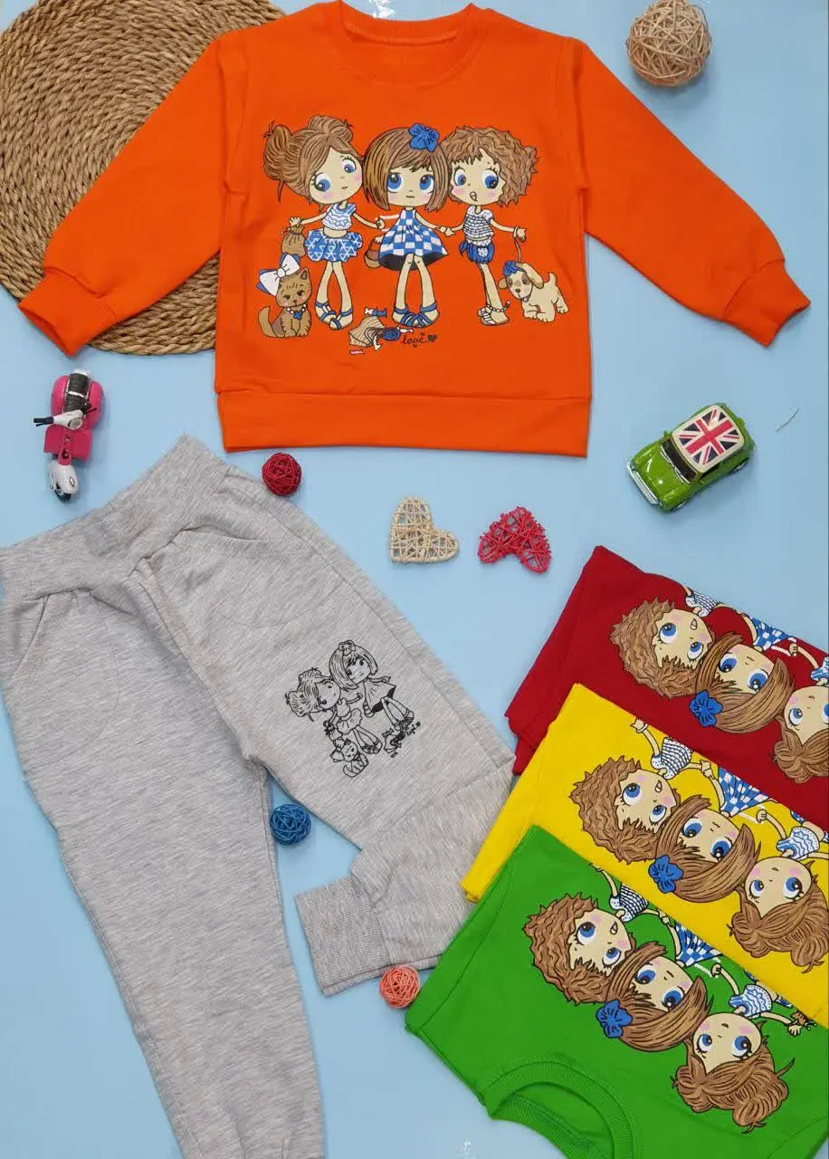 👕بلوز شلوار دخترانه سه دختر
