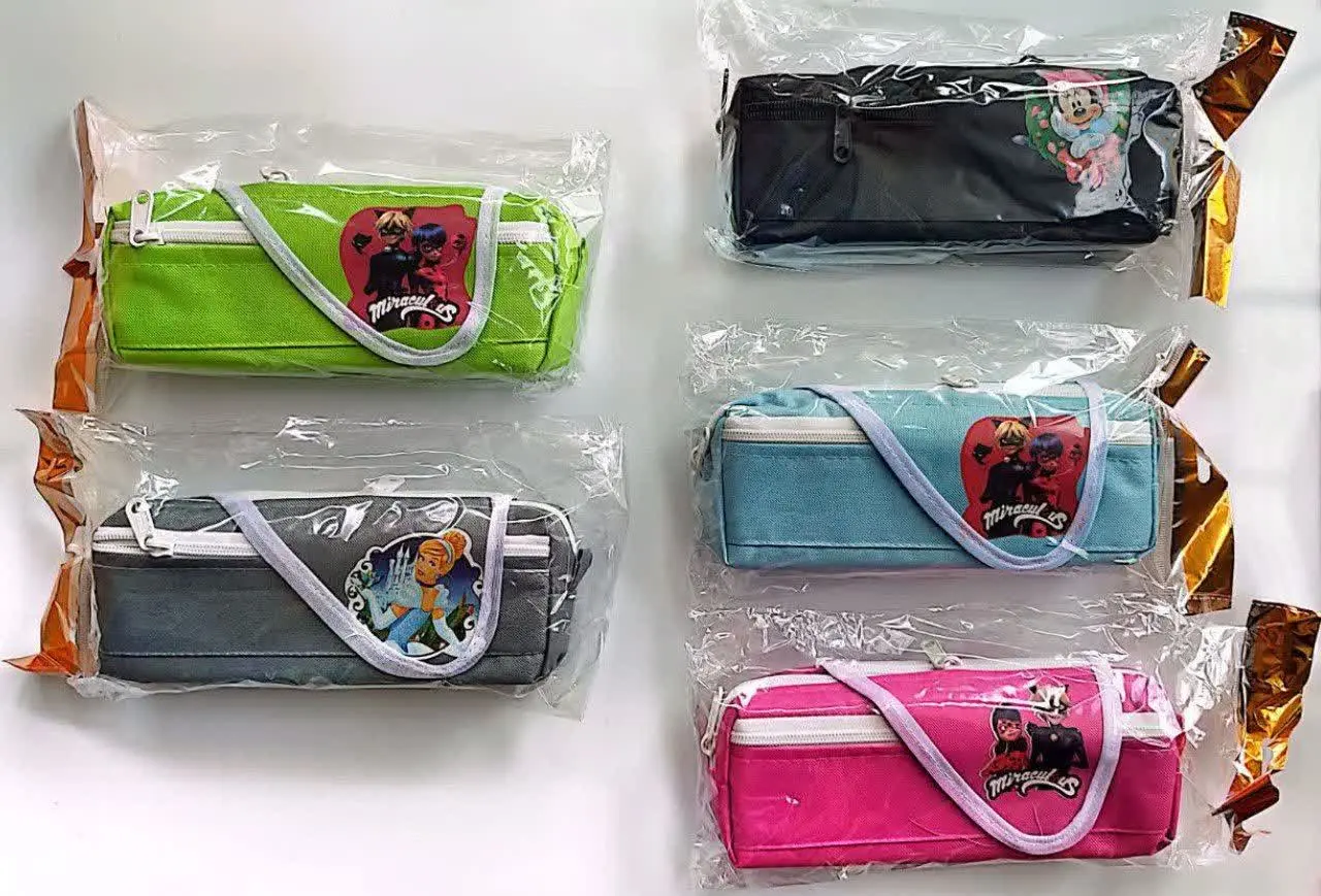 جامدادی چهار زیپ چسب دار دخترانه تک سلفون
