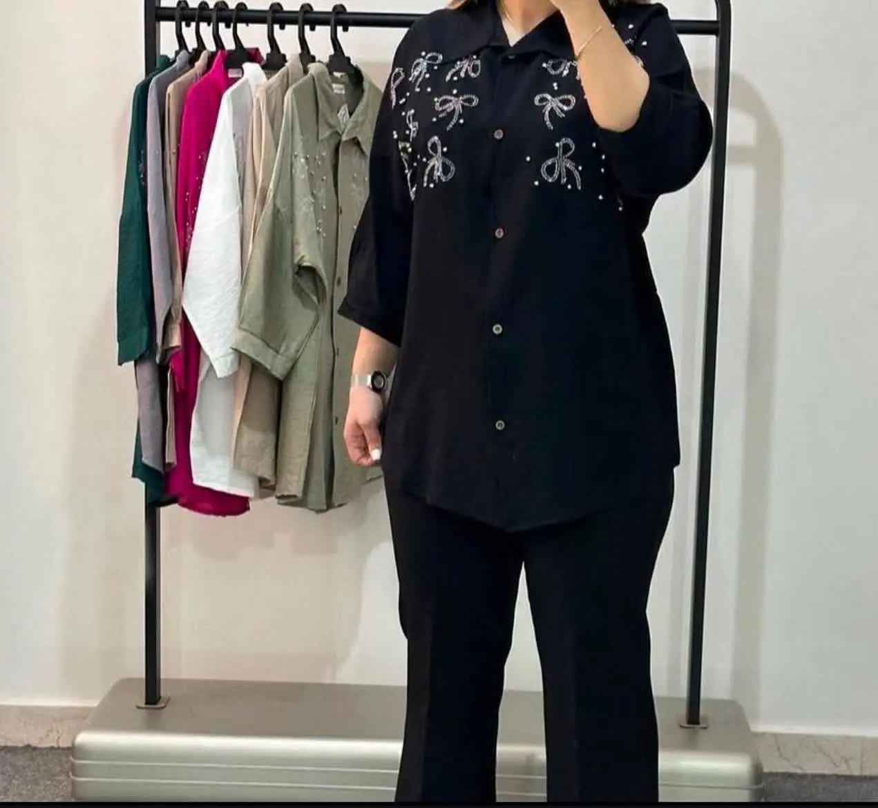 شومیز مانتویی پاپیون