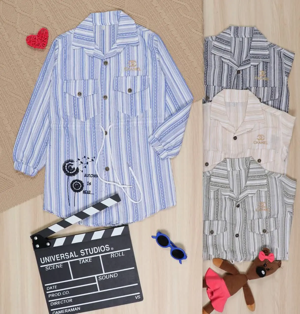 👫مانتو دخترانه راه راه ۲جیب👫
