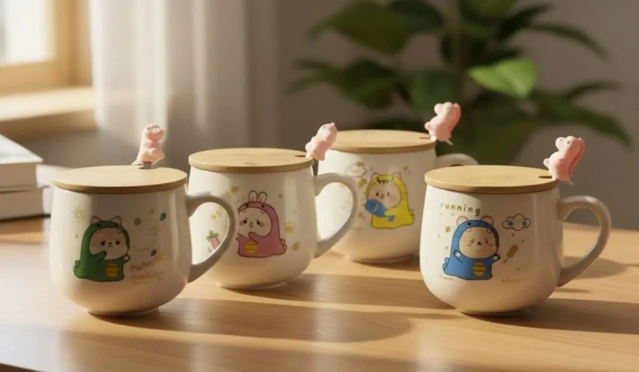 ماگ درب چوبی قاشق دار خمره ای🍓