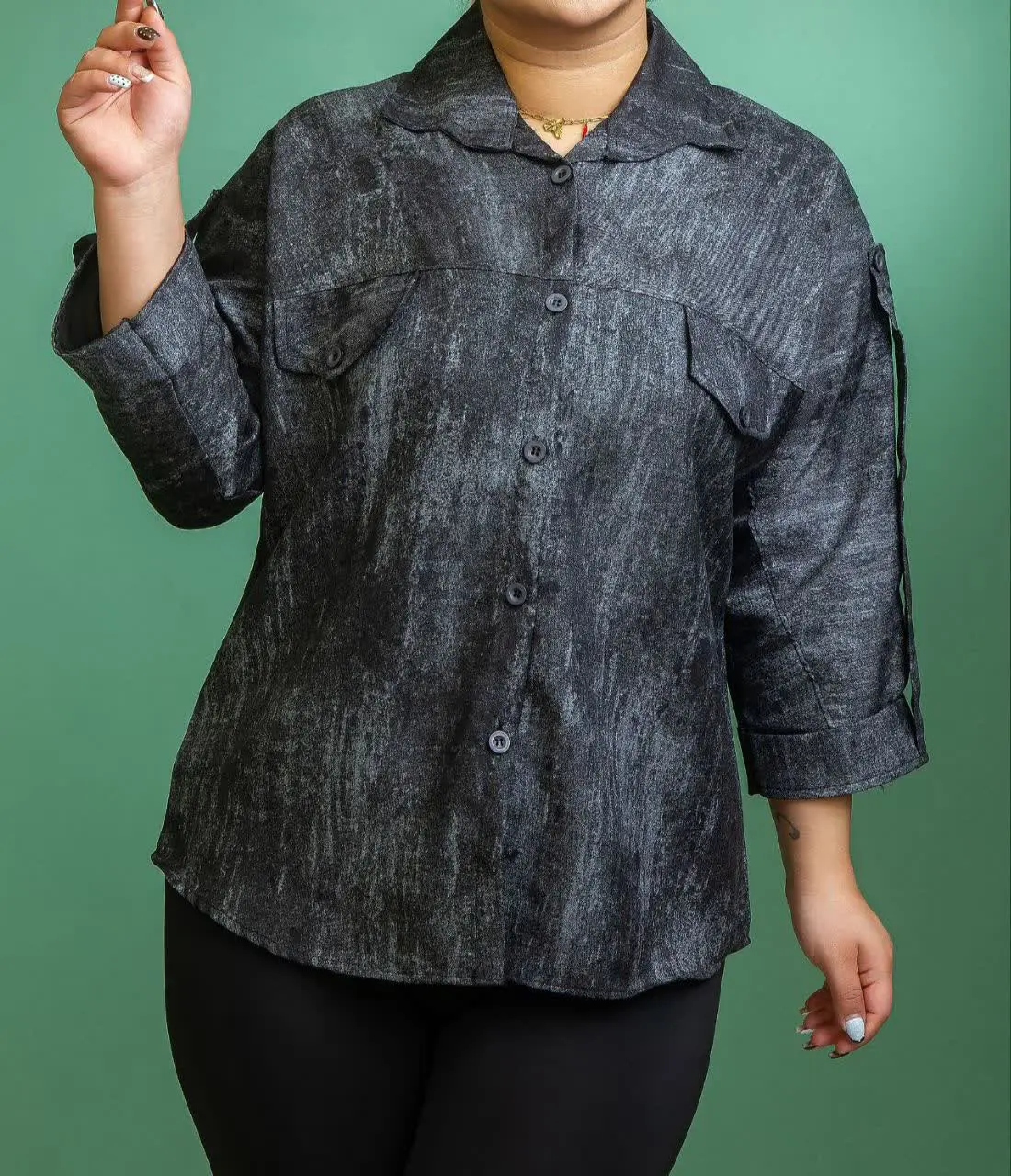 شومیز آستین پاکتی گازوئیلی