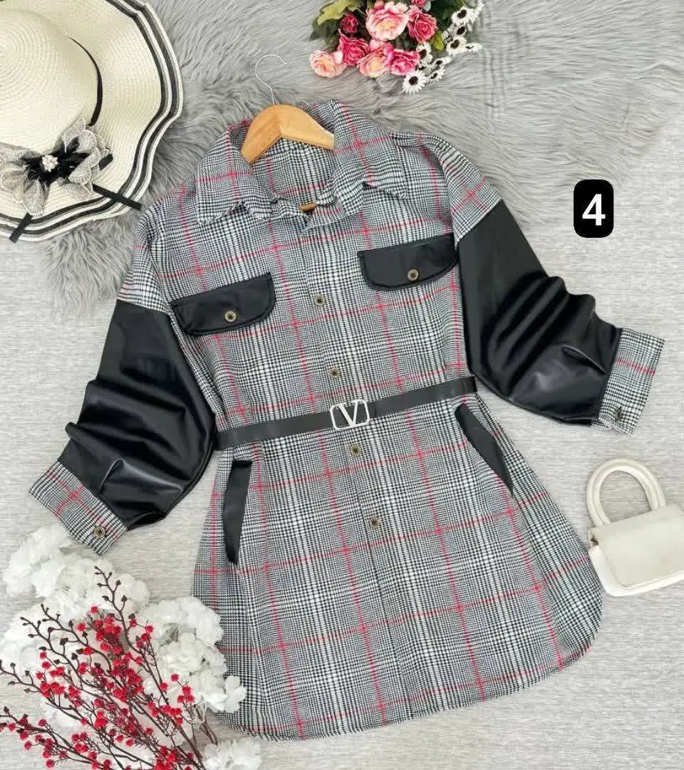 #مانتو آستین چرم
