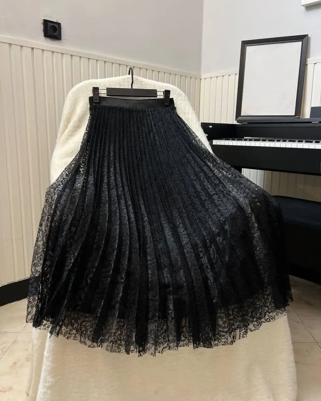 🦋نام محصول: دامن دانتل پلیسه
