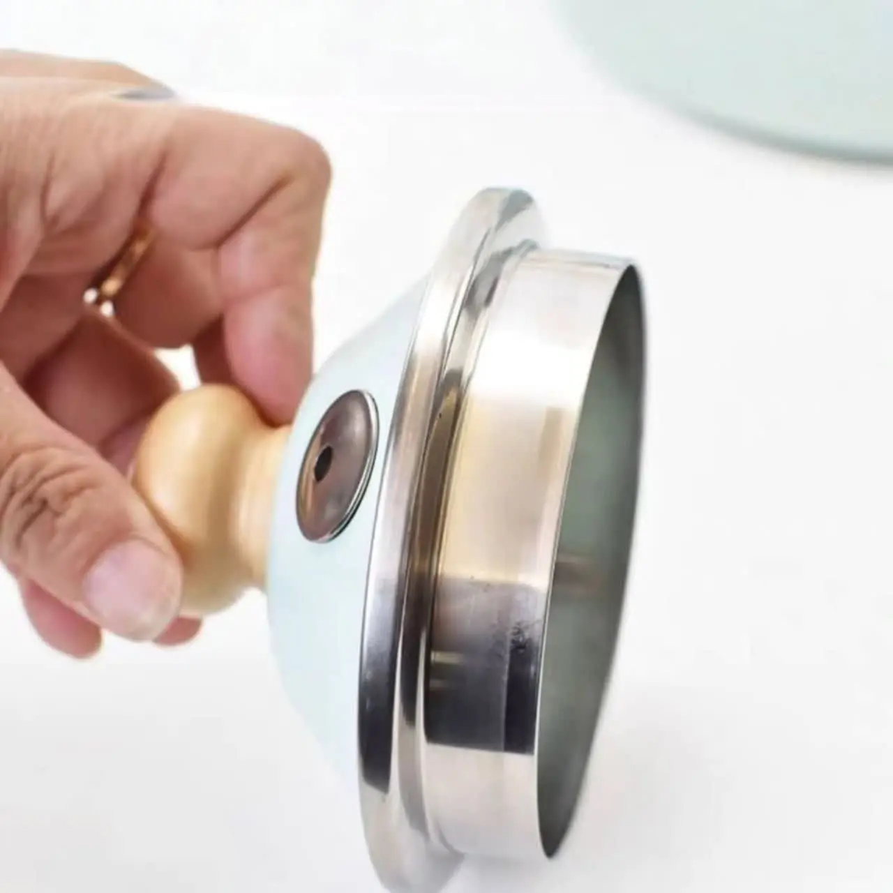 کتری تک لعابی دسته بامبو 
