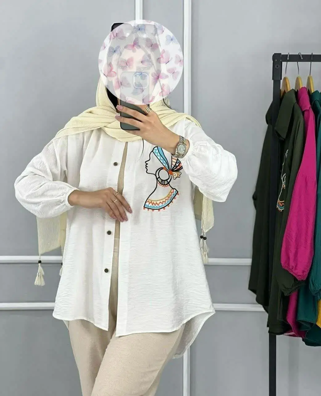 ☀️نام: شومیز مانتویی سرخ پوستی
