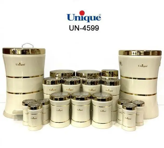 سرویس ۱۸ پارچه کمرباریک کرم درب طلا 
