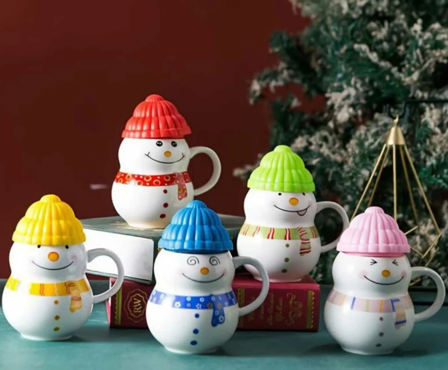 ماگ ادم برفی درب سیلیکونی
