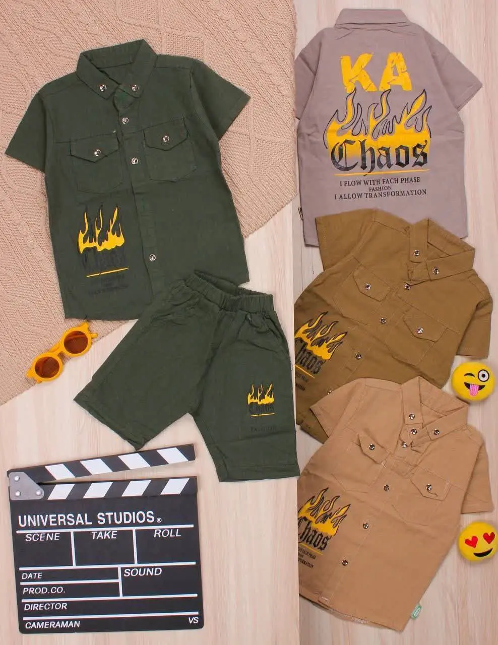 👫پیراهن و شلوارک کتان ۲جیب👫
