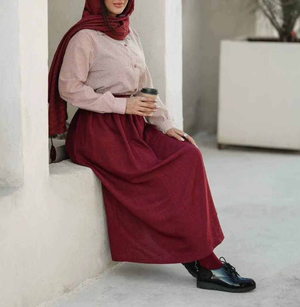 مدل: شومیز دامن یقه + کمربند🍂 
