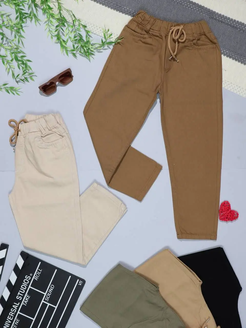 👭شلوار کتان مام  فیت اسپرت👭