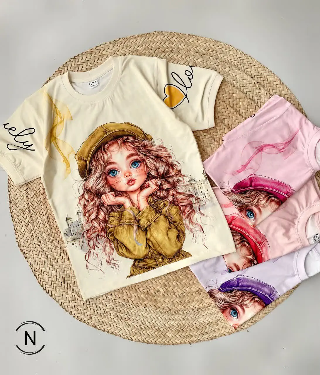 تیشرت‌تک دخترانه اسپان تمام چاپ
