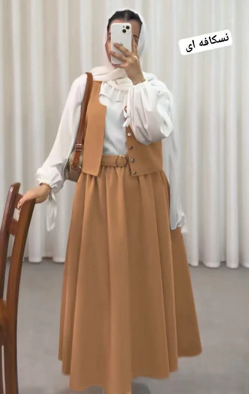 👚 نام: ست سه تیکه شومیزجلیقه دامن ثنا
