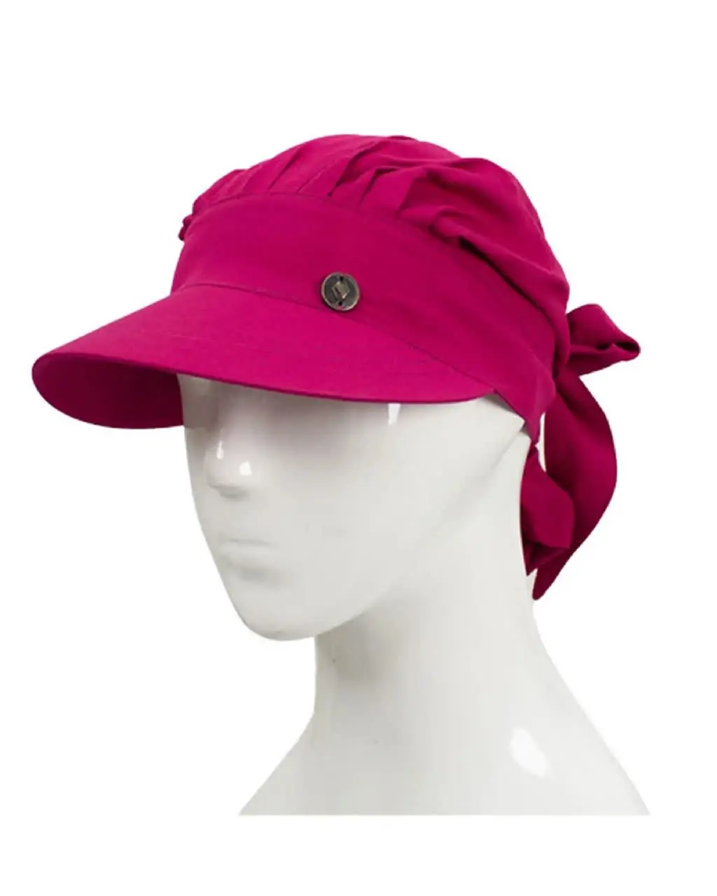 کلاه پارچه‌ای پشت کش دار سرخابی
