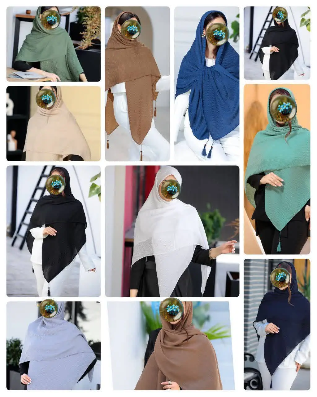 🐝روسری پلیسه سیا اسکارف