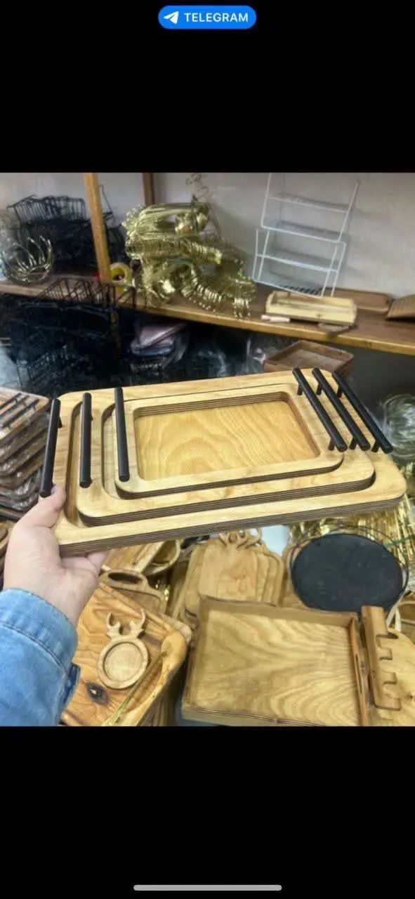 سینی ۳تیکه دسته مشکی
